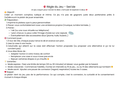 Sex'oie jeu coquin pour pimenter la sexualité